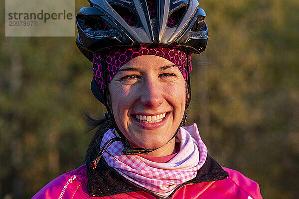 Portrait of girl smiling at camera  Duluth  Minnesota  USA