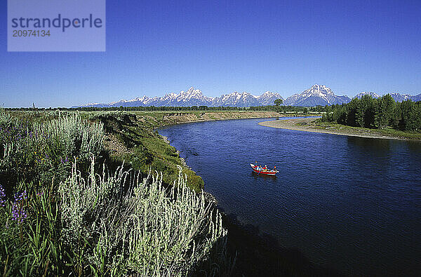 Snake River  fishing  WY USA