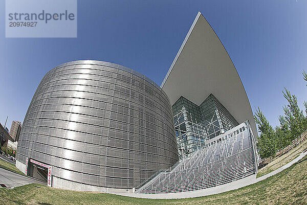 Exterior fisheye perspective of the Colorado Convention Center in Denver.