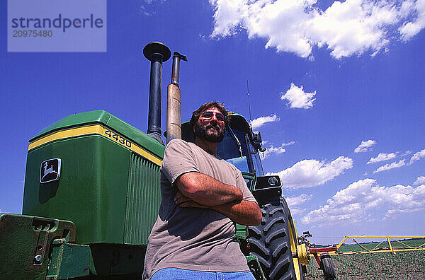 Man and his tractor.