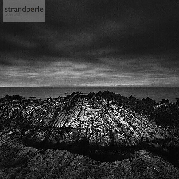 Dramatic sky and rock formations at the beach  Jogashima Island  Japan