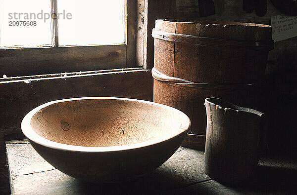 A wooden bowl.