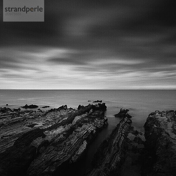 Dramatic sky and rock formations at the beach  Jogashima Island  Japan