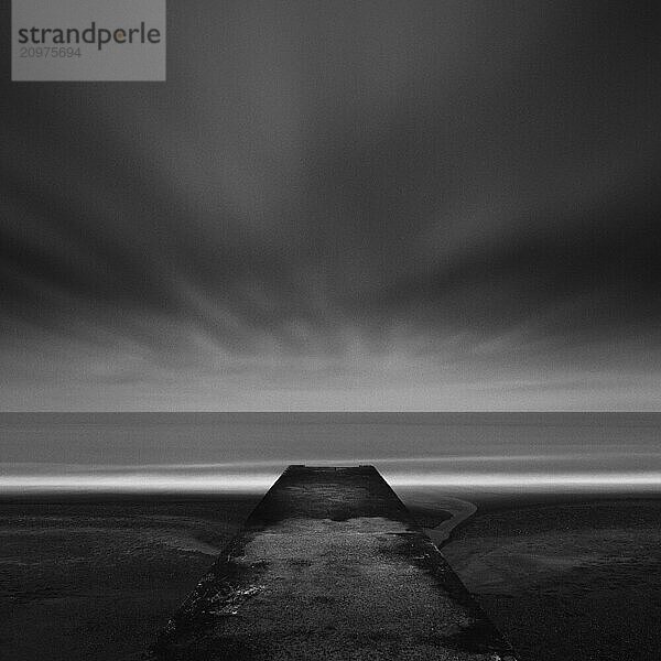 Stone jetty at the beach  Aichi Prefecture  Japan