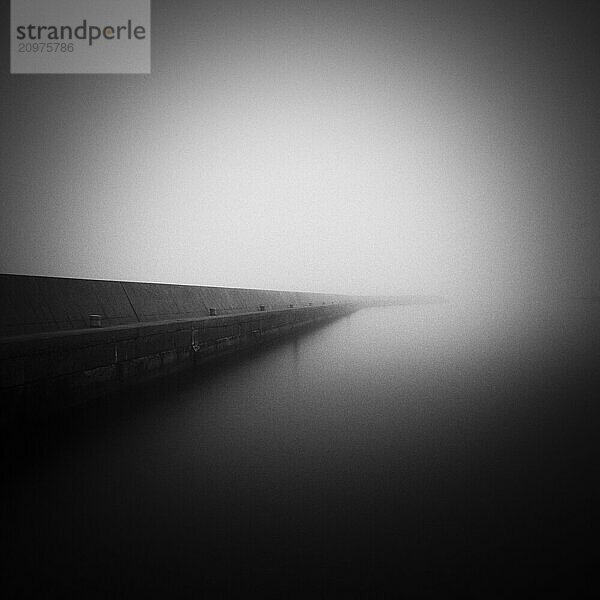 Boat pier in the fog  Cape Irago  Aichi Prefecture  Japan