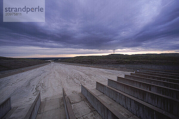 Dry concrete spillway.