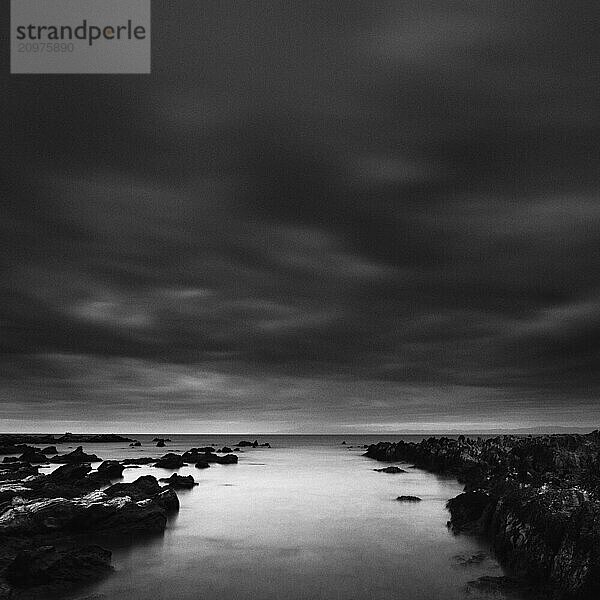 Dramatic sky and rock formations at the beach  Jogashima Island  Japan