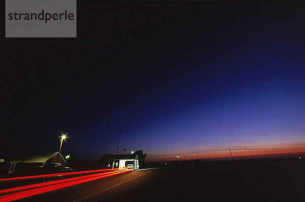 Twilight at a customs office in Montana.