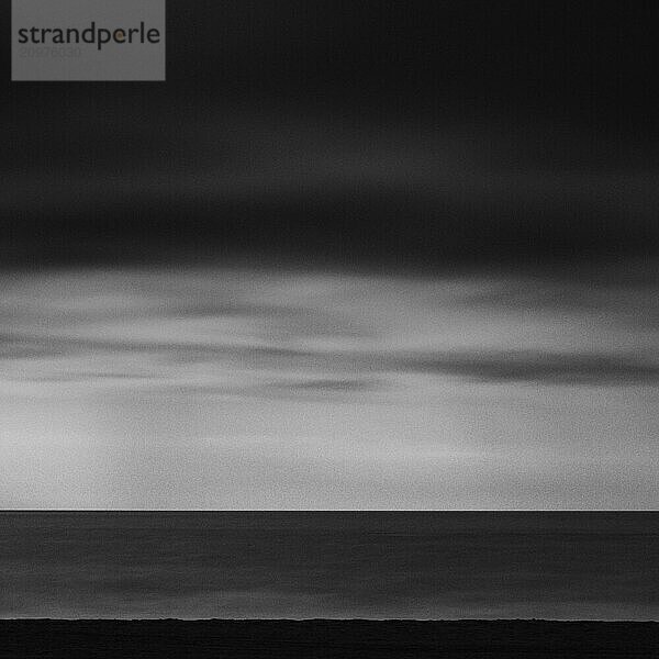 Sea waves and dramatic sky at the beach  Aichi Prefecture  Japan