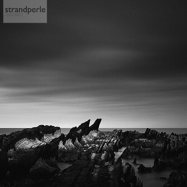 Dramatic sky and rock formations at the beach  Jogashima Island  Japan