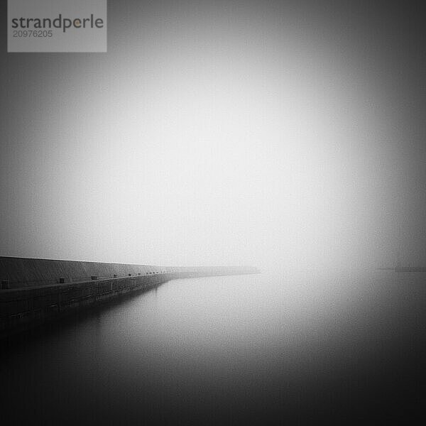 Boat pier in the fog  Cape Irago  Aichi Prefecture  Japan