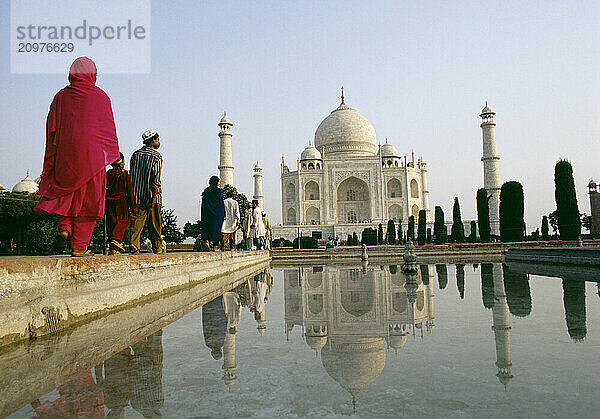 Indian pilgrims at the Taj Mahal