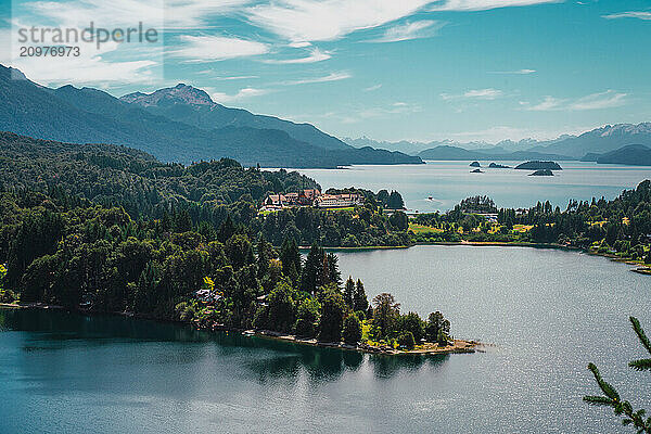 A beautiful lake with a mountain in the background