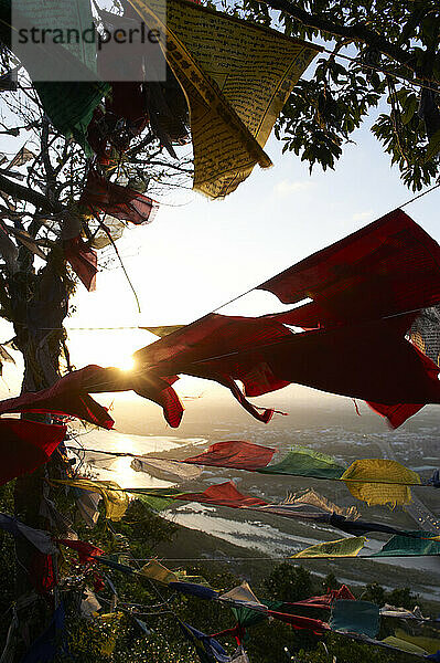 Colorful prayer flags in Sanshia  Taiwan.