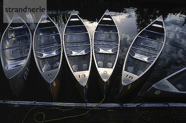 Boats in Jackson Lake  Wyoming  USA.