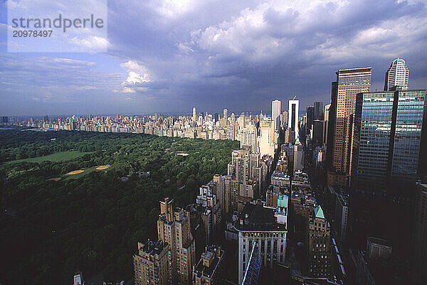 Scenic View of Central Park From Building West of the Park.