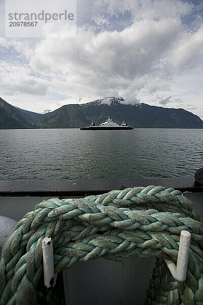 Crossing a fjord in Norway on a ferry.