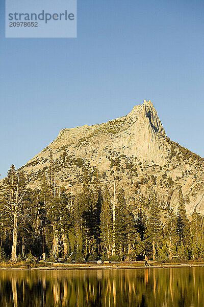 A woman backpacking in Yosemite National Park  California.