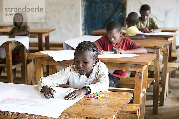 students at Kiziba Refugee Camp