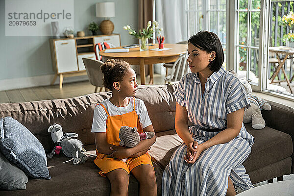 African American woman sitting being burnout  daughter support her