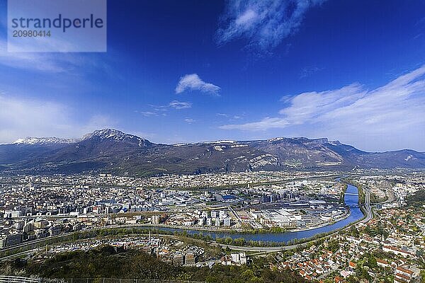 Grenoble city seeing from Bastille viewpoint