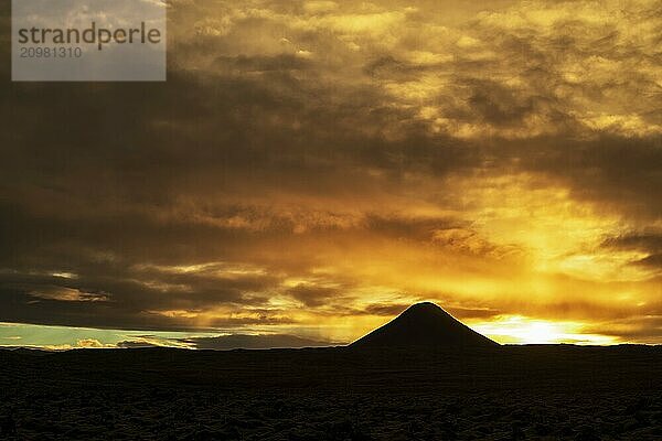 Mount Keilir on sunset in Reykjanes near Reykjavik  Iceland  Europe