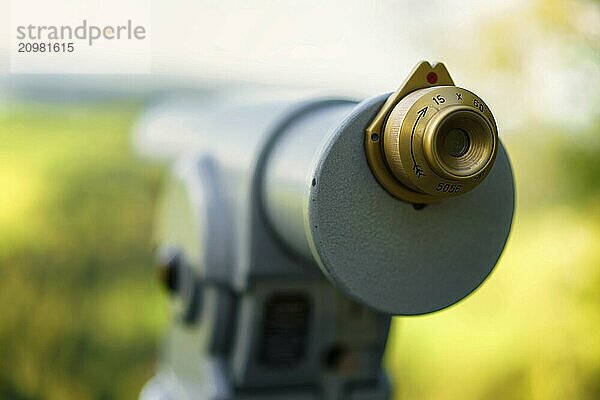 Beautiful antique Tower viewer with blurred landscape in Fuessen  Germany  Europe