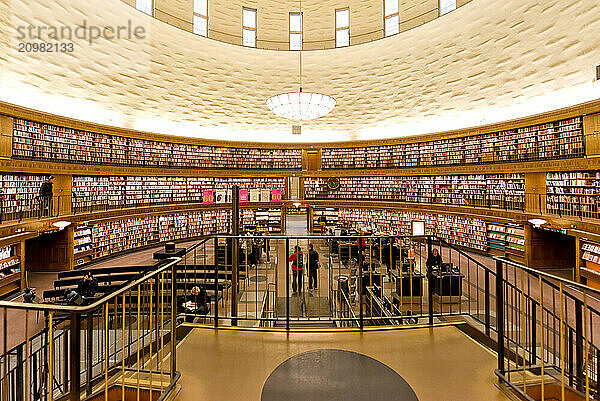 Library  interior  Stockholm  Sweden  Europe