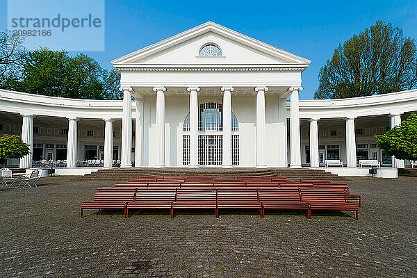 Spa garden  Wandelhalle from red shiner (1853)  Bad Oeynhausen  Germany  Europe