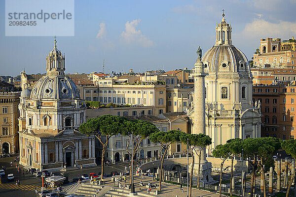 Trajan's Forum at the Blue Hour  Rome  Italy  Europe