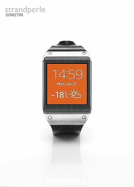 Samsung Galaxy Gear smartwatch. Isolated watch on white background with clipping path