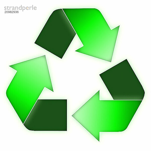 Illustration of a Recycling symbol Isolated recycling sign on white