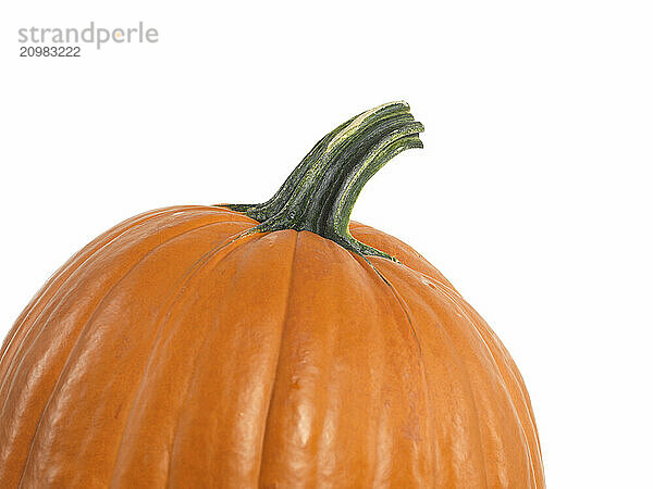 Closeup of a pumpkin isolated on white background