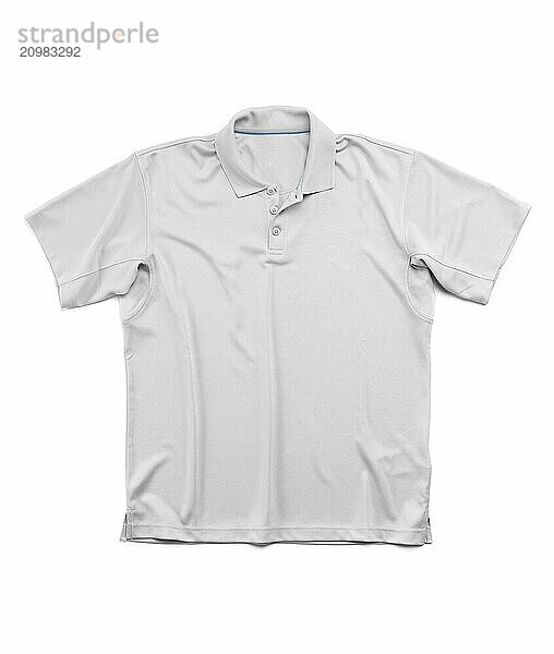 Mens gray summer short sleeve polo shirt isolated on white background