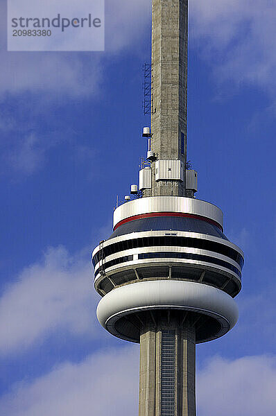 Closeup of CN tower in Toronto Ontario Canada