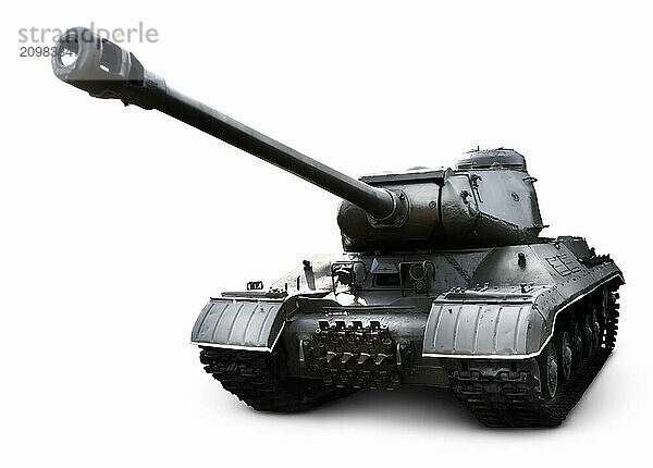 Heavy Soviet Tank IS-1 1943 year armored vehicle Isolated on white background with clipping path