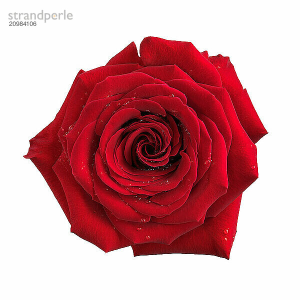 Big red rose single flower isolated on white background with clipping path