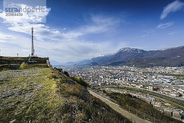 Grenoble city seeing from Bastille viewpoint