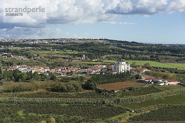 View of Obidos village drom the castle  in Portugal