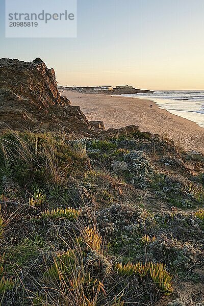 Guincho beach view nature landscape at sunset in Cascais  Portugal  Europe