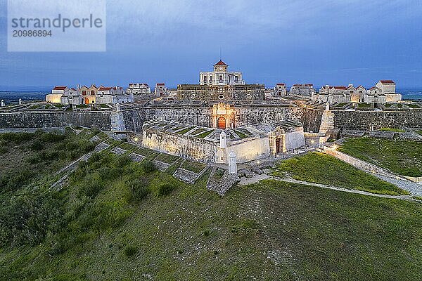 Elvas Fort drone aerial view of Forte Nossa Senhora da Graca in Portugal