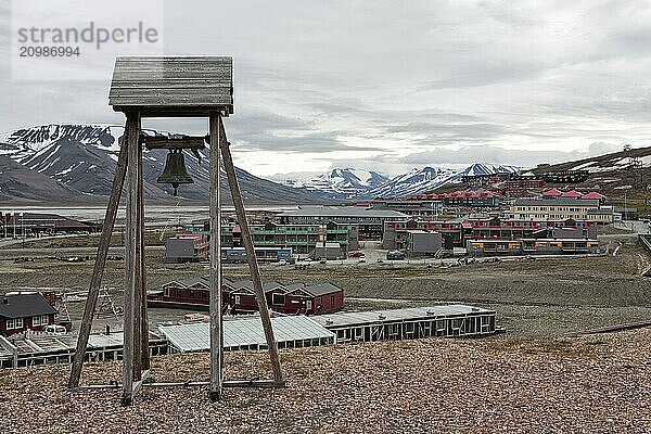 Bell tower in Longyearbyen in Svalbard islands  Norway  Europe