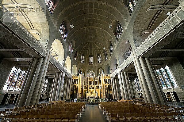 National Basilica of the Sacred Heart  Interior  Koekelberg  Brussels  Brabant  Belgium  Europe