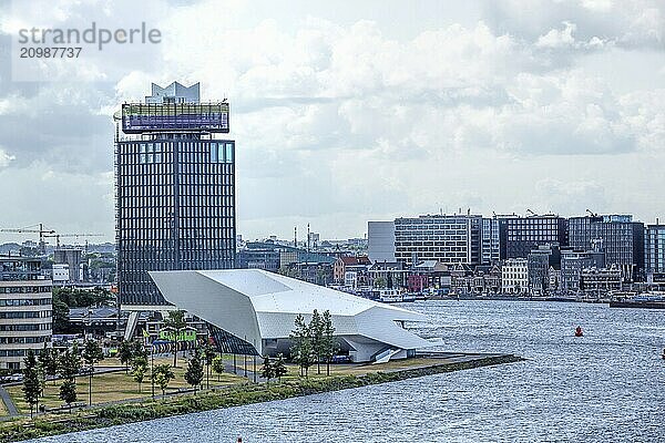 EYE Film Instituut Nederland  Cultural Centre eye Filmmuseum  A'DAM Tower and A'DAM lookout  Amsterdam  Holland  The Netherlands  Europe