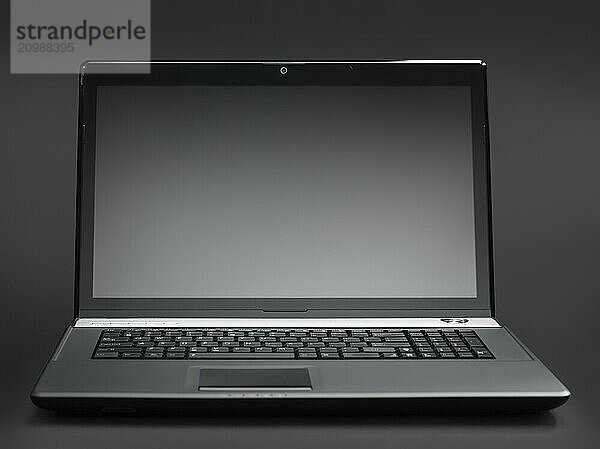 High-end 17-inch black laptop computer isolated with a clipping path