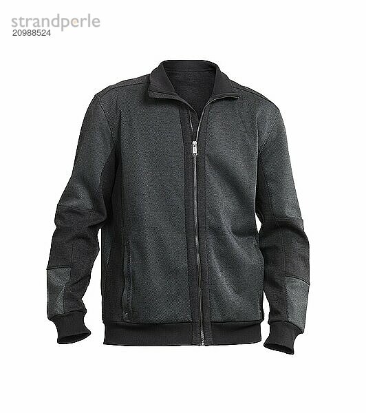 Fashionable dark gray mens jacket sweater isolated on white background