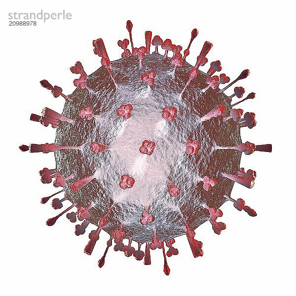 Coronavirus  COVID-19  artistic rendering. Corona virus particle 3D illustration isolated on white background