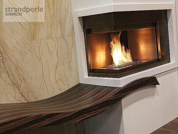 Gas fireplace. Interior design