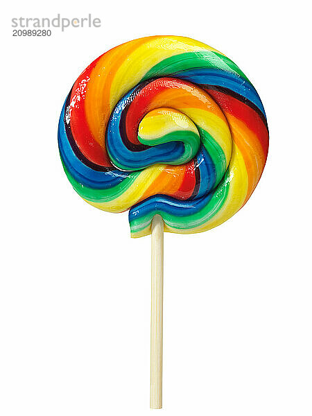 Colorful appetizing lollipop isolated on white background with clipping path