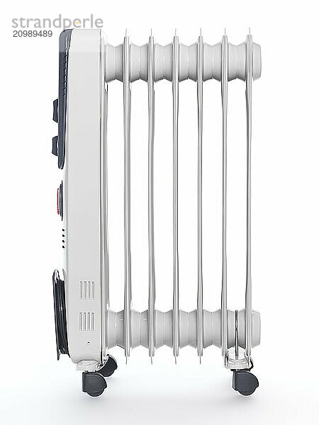 Oil filled air heater. Radiator isolated on white background